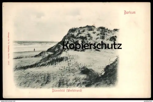 ALTE POSTKARTE BORKUM DÜNENBILD WESTSTRAND Strand beach plage Insel cpa postcard AK Ansichtskarte