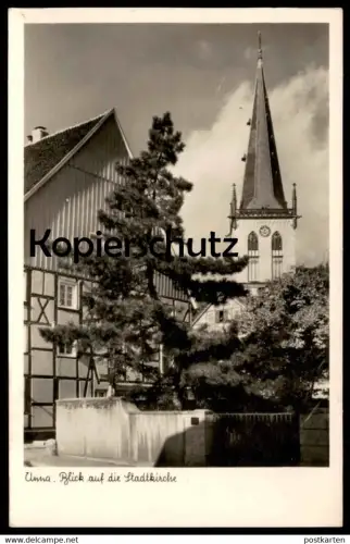 ALTE POSTKARTE UNNA BLICK AUF DIE STADTKIRCHE Kirche church église Baum tree arbre postcard cpa AK Ansichtskarte