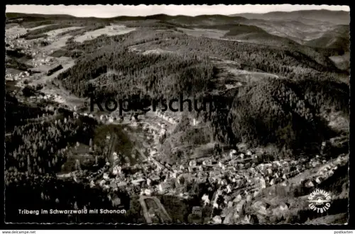 ÄLTERE POSTKARTE TRIBERG MIT SCHONACH SCHWARZWALD Luftbild Fliegeraufnahme Ansichtskarte AK postcard cpa
