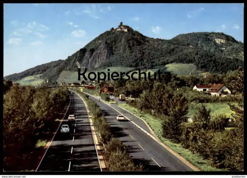 ÄLTERE POSTKARTE KÖNIGSWINTER AUTOBAHN MIT BLICK AUF DRACHENFELS BAB motorway autoroute highway VW Käfer cpa postcard