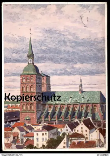 ALTE KÜNSTLER POSTKARTE STRALSUND NIKOLAIKIRCHE 1927 DEUTSCHE HEIMAT J. V. KULAS Kirche Ansichtskarte AK cpa postcard