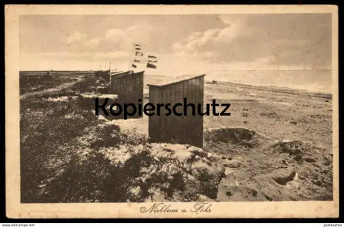 ALTE POSTKARTE NIEBLUM AUF FÖHR Umkleiden am Strand Insel beach plage Ansichtskarte AK cpa postcard