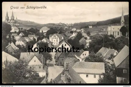 ALTE POSTKARTE GRUSS AUS SCHIRGISWALDE PANORAMA Serachow Schirgiswalde-Kirschau Ansichtskarte AK postcard cpa