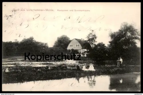 ALTE POSTKARTE GRUSS AUS UNTERHAMMER-MÜHLE SOMMERFRISCHE Luckau ? Regnitzlosau ? Unterhammermühle Ansichtskarte AK cpa
