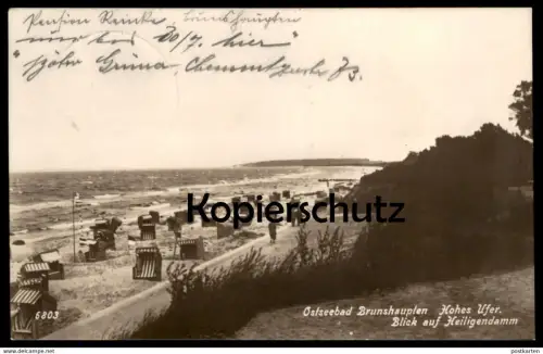 ALTE POSTKARTE BRUNSHAUPTEN HOHES UFER BLICK AUF HEILIGENDAMM Kühlungsborn AK Ansichtskarte cpa postcard