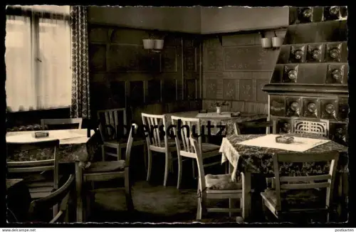 ALTE POSTKARTE HO-GASTSTÄTTE AUERSBERG SPEISEZIMMER WILDENTHAL Kachelofen Eibenstock bei Johanngeorgenstadt postcard cpa