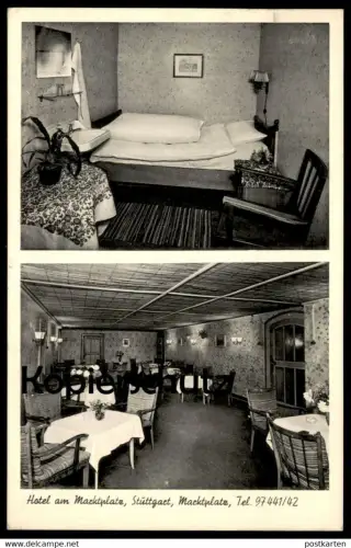 ALTE POSTKARTE STUTTGART HOTEL AM MARKTPLATZ ZELLER Ansichtskarte AK cpa postcard