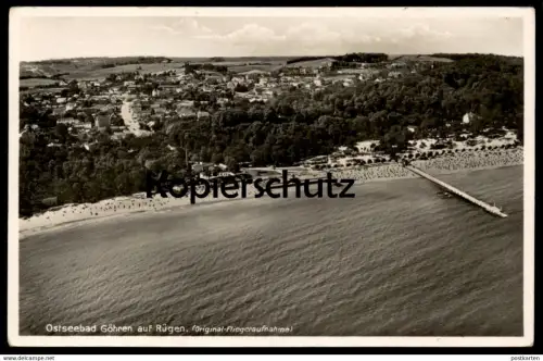 ALTE POSTKARTE OSTSEEBAD GÖHREN RÜGEN ORIGINAL-FLIEGERAUFNAHME 1934 Luftbild Totalansicht Ansichtskarte AK postcard cpa