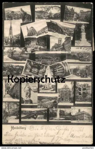 ALTE MIKROSKOP POSTKARTE HEIDELBERG MIKROSKOPANSICHT Mikroskopkarte Ansichtskarte AK postcard cpa