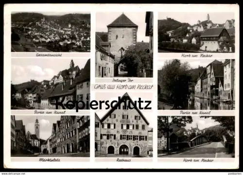 ALTE POSTKARTE GRUSS AUS HORB AM NECKAR PARTIE AM KANAL IHLINGER TOR GESAMTANSICHT Ansichtskarte AK postcard cpa