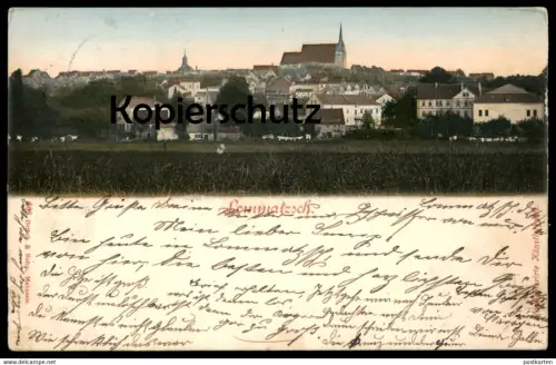 ALTE POSTKARTE LOMMATZSCH PANORAMA 1900 Sachsen Handkolorierte Künstlerkarte Wäsche clothes Ansichtskarte postcard cpa