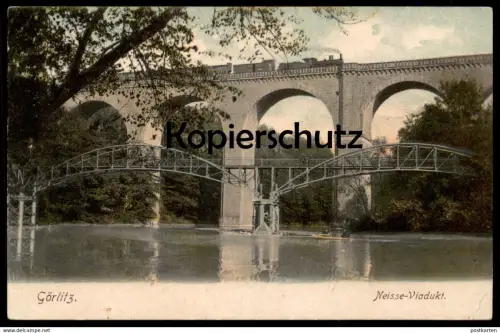ALTE POSTKARTE GÖRLITZ NEISSE-VIADUKT MIT DAMPFLOK Steam train Lokomotive locomotive à vapeur Zgorzelec Zhorjelc cpa AK