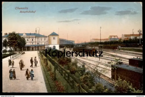 ALTE POSTKARTE CHEMNITZ HAUPTBAHNHOF Bahnhof Zug Waggon Züge station gare train postcard cpa Ansichtskarte AK