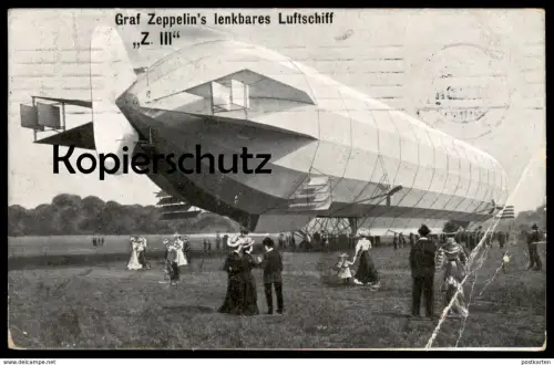 ALTE POSTKARTE Z. III GRAF ZEPPELIN LUFTSCHIFF STEMPEL 19.09.1909 Airship dirigeable aéronef aérostat cpa Ansichtskarte