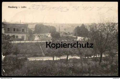 ALTE POSTKARTE NEUBURG LOTHRINGEN PANORAMA Novéant-sur-Moselle Novéant  Stempel Ortskommando Pagny postcard cpa Feldpost