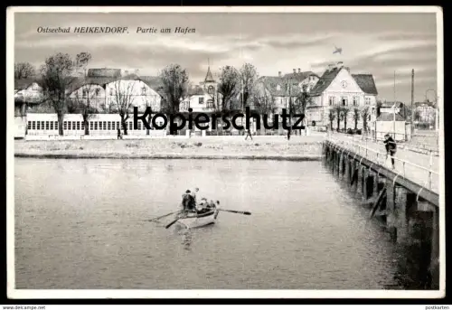 ALTE POSTKARTE KIEL HEIKENDORF PARTIE AM HAFEN RATHAUS 1943 Ansichtskarte AK cpa postcard
