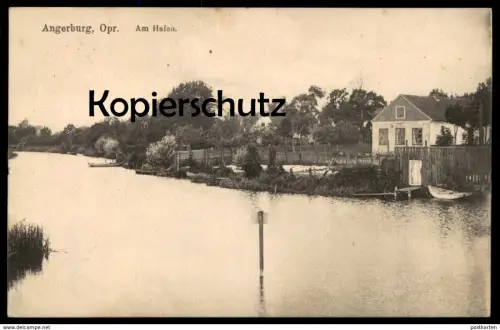 ALTE POSTKARTE ANGERBURG AM HAFEN OSTPREUSSEN 1915 Wegorzewo Ungura Unguris Ansichtskarte AK cpa postcard