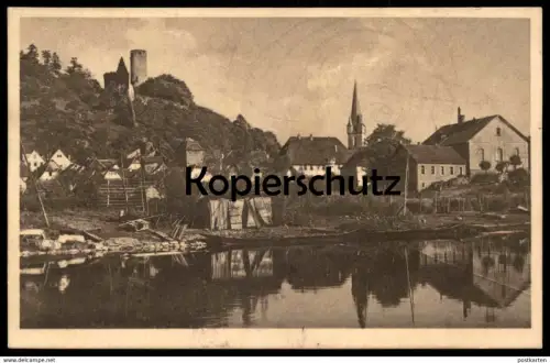 ALTE POSTKARTE GEMÜNDEN AM MAIN SAALE MIT SCHERENBURG Ansichtskarte AK cpa postcard