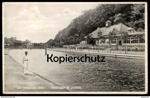 ALTE POSTKARTE STRANDBAD IM ITTERTAL SOLINGEN DAS BERGISCHE LAND SCHWIMMBAD PISCINE SWIMMING POOL BAD BATH Ansichtskarte