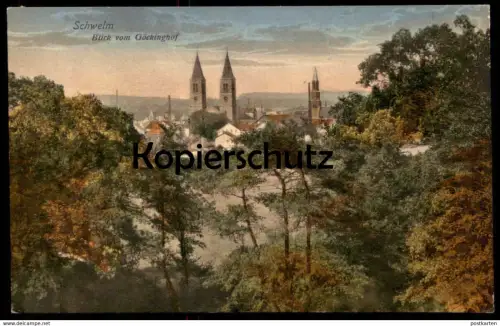ALTE POSTKARTE SCHWELM BLICK VOM GÖCKINGHOF PANORAMA Ansichtskarte AK cpa postcard