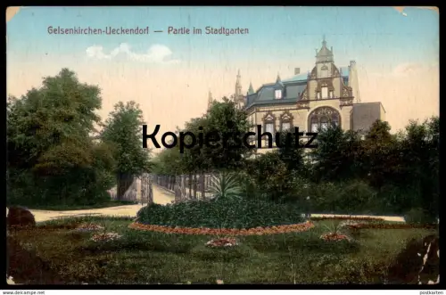 ALTE POSTKARTE GELSENKIRCHEN UECKENDORF PARTIE IM STADTGARTEN 1911 Garten Park AK Ansichtskarte cpa postcard