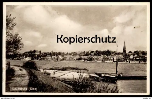 ALTE POSTKARTE LAUENBURG ELBE 1931 Fischer fishing boat barque de pêche Schleswig Holstein cpa postcard Ansichtskarte AK