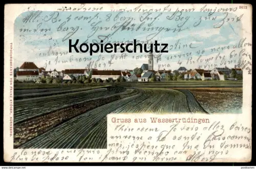 ALTE POSTKARTE GRUSS AUS WASSERTRÜDINGEN PANORAMA 1904 bei Gunzenhausen Ansbach Ansichtskarte AK cpa postcard