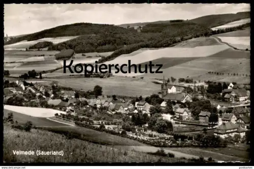 ÄLTERE POSTKARTE VELMEDE TOTALANSICHT Bestwig bei Arnsberg Sauerland Friedhof cemetery graveyard cimetière postcard