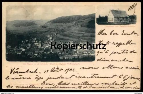 ALTE POSTKARTE VÖHRENBACH GASTHAUS ZUR FRIEDRICHSHÖHE POST & STATION  Voehrenbach cpa postcard AK Ansichtskarte