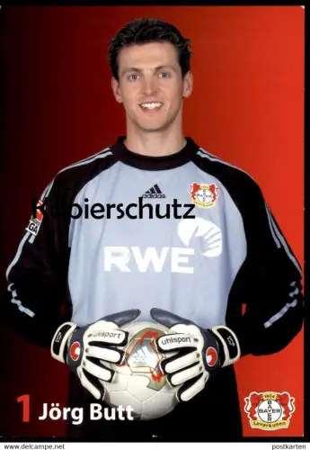 AUTOGRAMMKARTE JÖRG BUTT BAYER LEVERKUSEN AUTOGRAPH Autogramm Karte autographe Torwart Goal Keeper gardien de but goalie