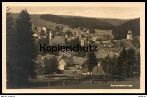 ALTE POSTKARTE TRAUTENSTEIN IM HARZ 1956 PANORAMA TOTALANSICHT Hasselfelde Oberharz Brocken Ansichtskarte postcard AK