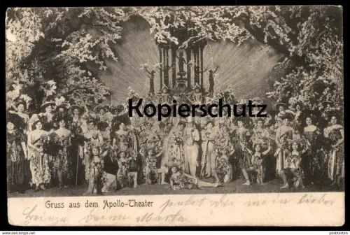ALTE POSTKARTE GRUSS AUS DEM APOLLO THEATER BERLIN THEATRE Théâtre Feldpost nach Karibib Deutsch-Südwestafrika