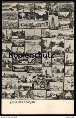 ALTE POSTKARTE GRUSS AUS STUTTGART MIKROSKOPKARTE Mikroskop Ansichten Ansichtskarte AK cpa postcard