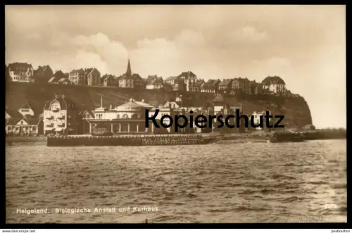 ALTE POSTKARTE INSEL HELGOLAND BIOLOGISCHE ANSTALT UND KURHAUS Biologie Ansichtskarte AK cpa postcard