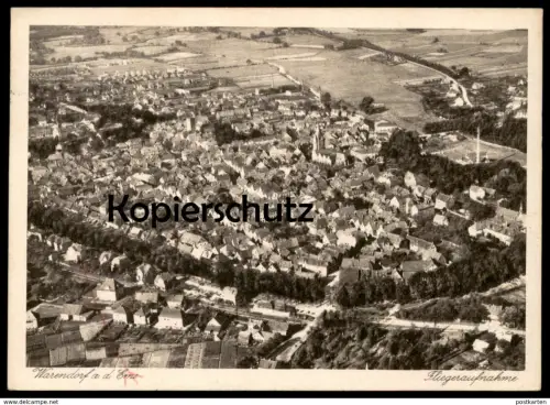 ALTE POSTKARTE WARENDORF AN DER EMS FLIEGERAUFNAHME 1931 JUNKERS LUFTBILD ZENTRALE Luftaufnahme Vogelschau Ansichtskarte