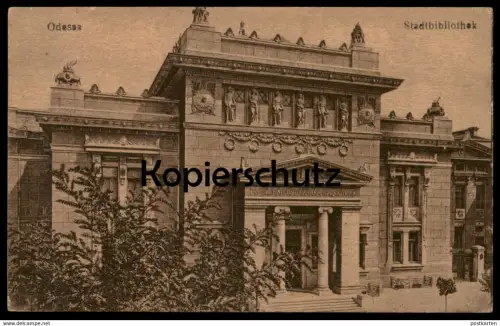 ALTE POSTKARTE ODESSA STADTBIBLIOTHEK UKRAINE Bibliothek Library Bibliotheque Ansichtskarte AK cpa postcard