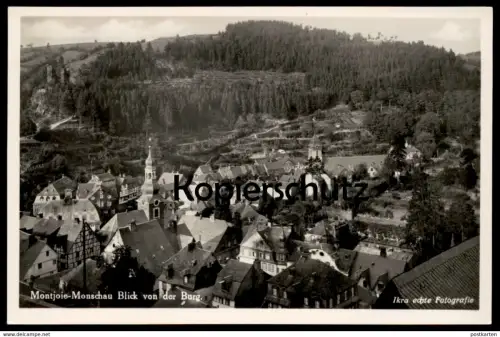 ALTE POSTKARTE MONSCHAU MONTJOIE BLICK VON DER BURG IKRA ECHTE FOTOGRAFIE NR. 4393 Ansichtskarte AK cpa postcard