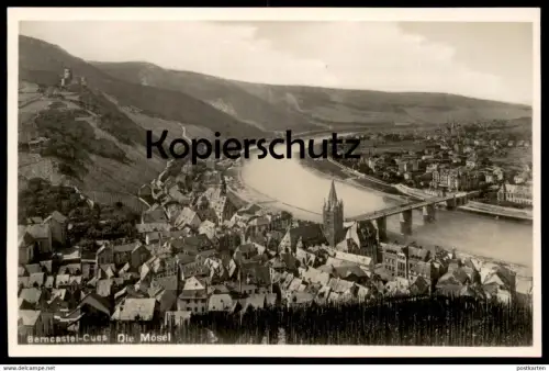 ALTE POSTKARTE BERNCASTEL-CUES DIE MOSEL PANORAMA Bernkastel-Kues Verlag Emil Günther Ansichtskarte AK cpa postcard