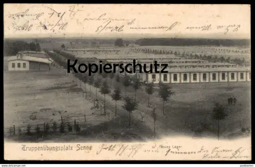 ALTE POSTKARTE TRUPPENÜBUNGSPLATZ SENNE NEUES LAGER Sennelager Paderborn casern barracks caserne Kaserne cpa postcard AK