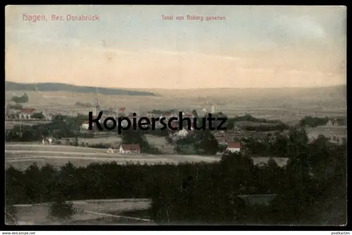 ALTE POSTKARTE HAGEN BEZIRK OSNABRÜCK 1910 PANORAMA TOTAL VON BOBERG GESEHEN Ansichtskarte AK cpa postcard