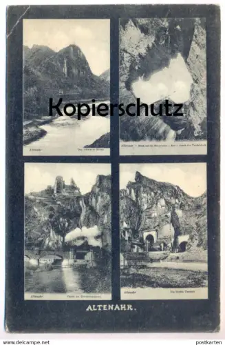 ALTE POSTKARTE ALTENAHR PARTIE AM EISENBAHNTUNNEL DAS SCHWARZE KREUZ TEUFELSLOCH EISENBAHN TUNNEL DAMPFLOK LOKOMOTIVE