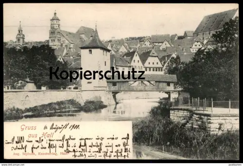 ALTE POSTKARTE GRUSS AUS HALL 1900 SCHWÄBISCH HALL Ansichtskarte AK cpa postcard