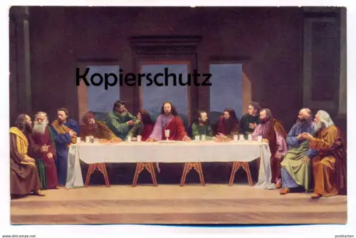 ALTE POSTKARTE OBERAMMERGAU PASSIONSSPIELE 1910 Passion Play Jesu Jesus Abendmahl Sacrament Communion No. 21 Rutz cpa AK