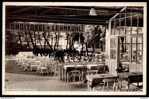 ALTE POSTKARTE NORDERNEY KONDITOREI LEHMKUHL Bäckerei Bäcker Bakery Boulangerie Ansichtskarte AK cpa postcard