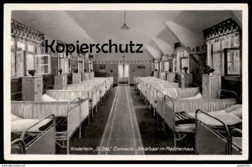 ALTE POSTKARTE KINDERHEIM ST. OTTO ZINNOWITZ USEDOM SCHLAFSAAL IM MÄDCHENHAUS children's home foyer d'enfants postcard