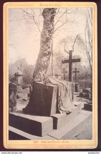 ALTES KABINETTFOTO HANNOVER GEÖFFNETES GRAB CAB CDV Cabinet Photo Fotoplatte Daguerrographie Römmler & Jonas Dresden