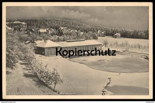 ALTE POSTKARTE OBERHOF EISBAHN MIT WANDELHALLE EISLAUF ice skating rink patinoire patinage AK Ansichtskarte cpa postcard