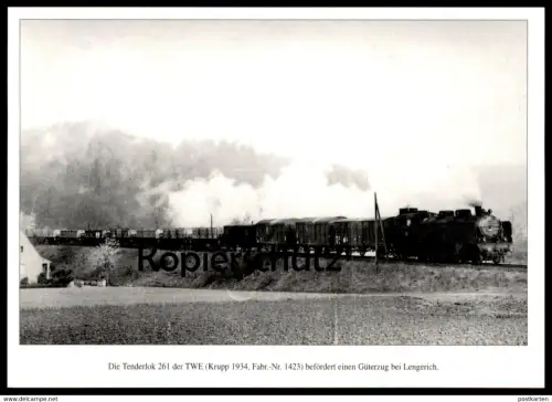 POSTKARTE TWE TENDERLOK 261 BEI LENGERICH Eisenbahn Dampflok steam engine locomotive à vapeur railway train postcard
