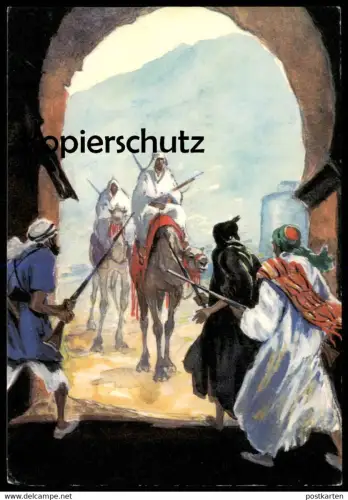 ÄLTERE KÜNSTLER POSTKARTE KARL MAY SAND DES VERDERBENS Indianer Indians postcard cpa AK Ansichtskarte