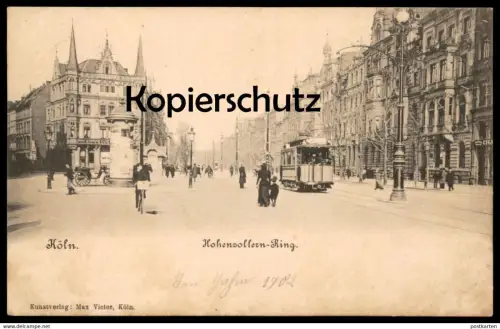 ALTE POSTKARTE KÖLN HOHENZOLLERNRING Strassenbahn Tram Litfass Lampione Lampadaire Cöln Cologne Hohenzollern Ring cpa